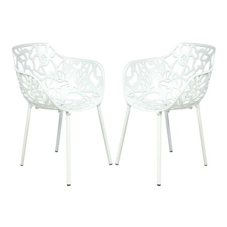 KD AMERICANA 31.5 x 24.5 x 21.5 in. Modern Devon Aluminum Chair, White, 2PK KD3042444